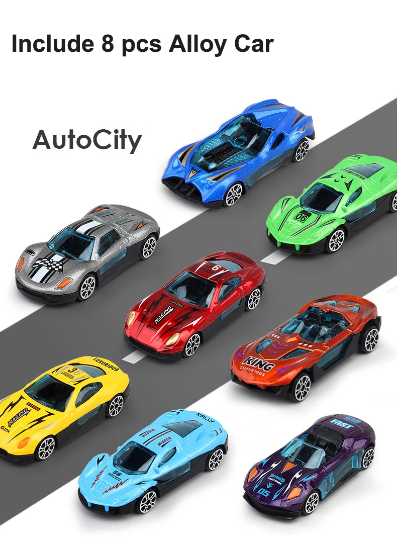 Boys Gift Toys Truck 207CM Ejection Railway Storage Truck Cars Racing Alloy Plastic ABS Big Transform Folding with 8 Pcs 60 Pcs