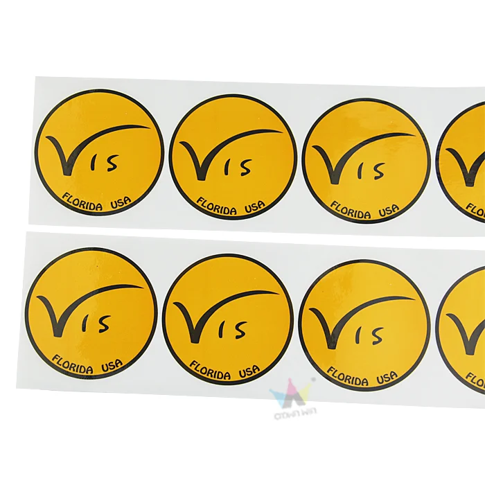 Crown Win Custom-made logo Circular Ellipse Matte Laminated Synthetic Polyester Paper Glossy Adhesive Sticker Tags Paster Decals