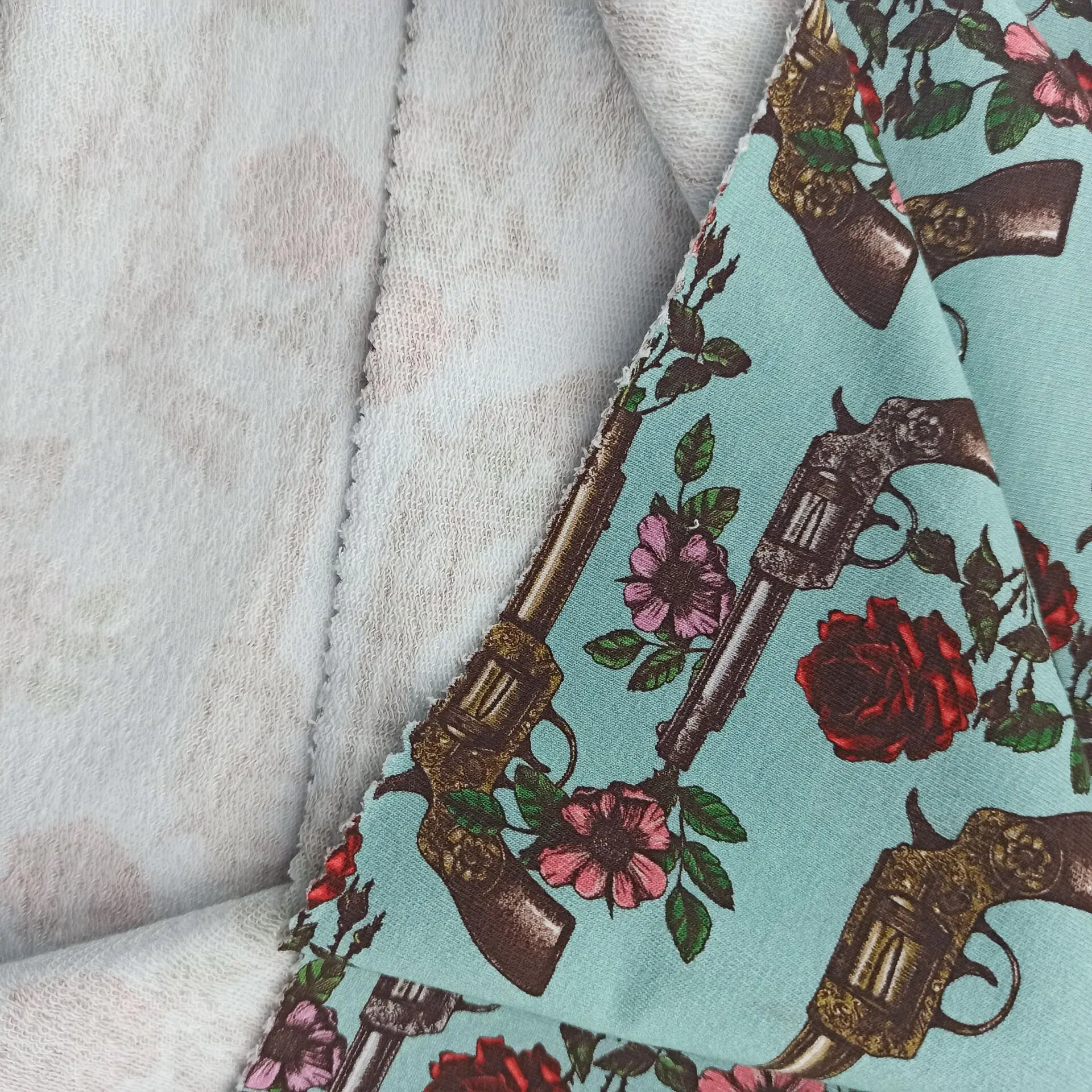 Hot sell NO MOQ High Quality Digital Printing Bamboo Cotton French Terry Fabric for baby clothes