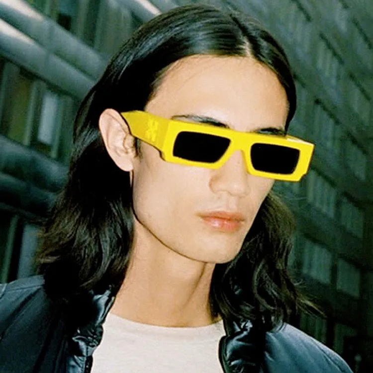 New Arrival 2022 Fashion Retro Yellow Small Square Sunglasses Candy Color Rectangle Sunglasses For Men