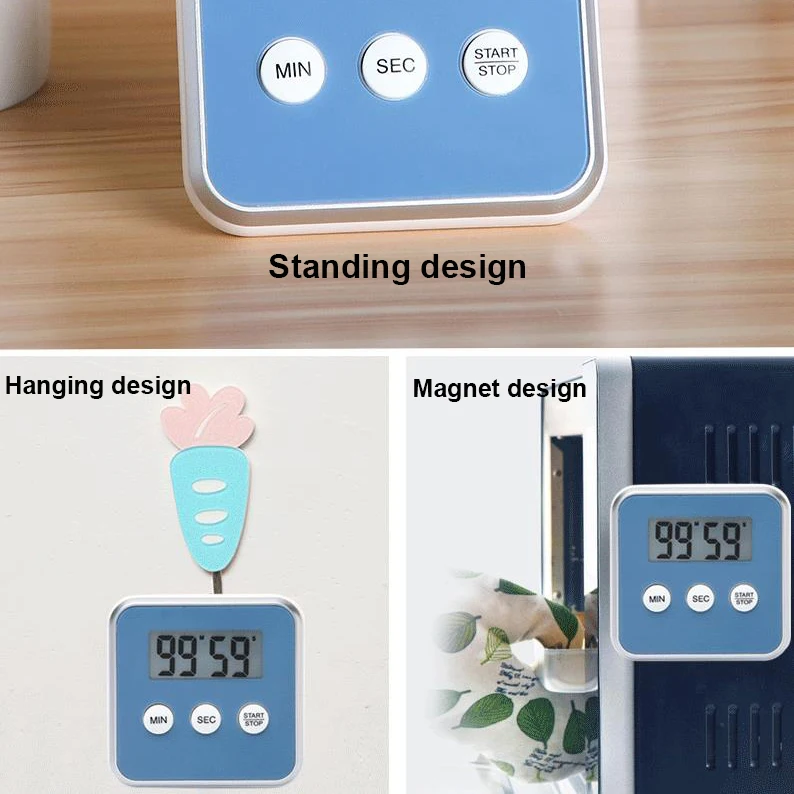 Digital Kitchen Timer For Cooking Shower Study Stopwatch Alarm Clock Magnetic Electronic Cooking Countdown Time Timer