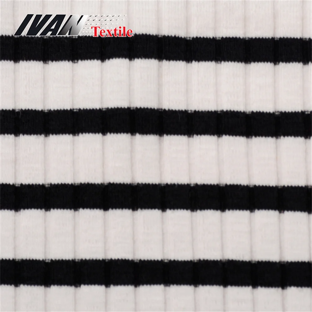 HOT SALE CVC Spandex 7*3 Rib Yarn Dyed FOR SWEATER