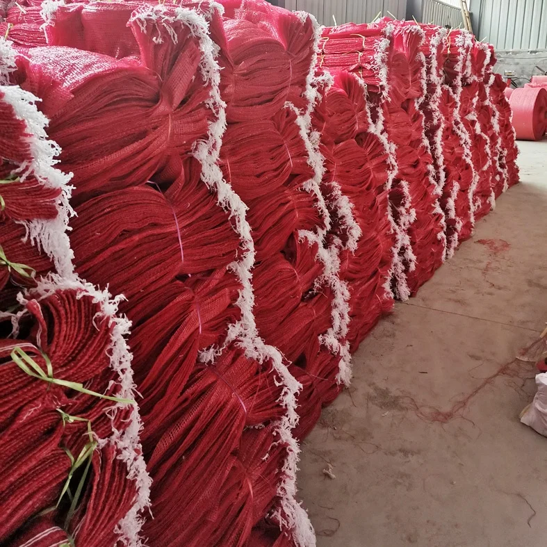 PE Onion Potato Packing Raschel Mesh Net Bag For Vegetables Fruits