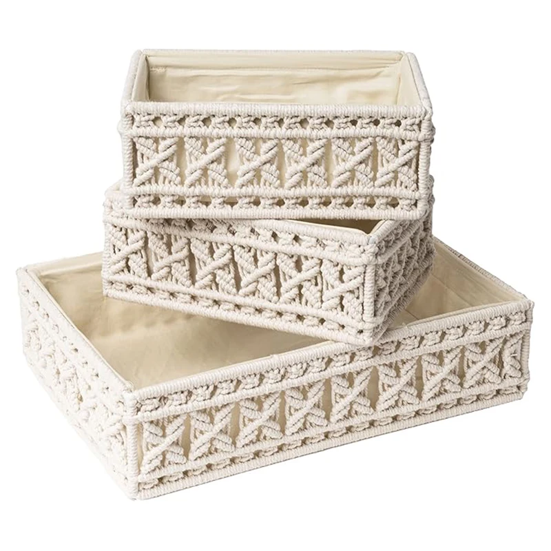 Storage decorative basket for organizing countertop woven decorative basket toilet paper basket in the bathroom