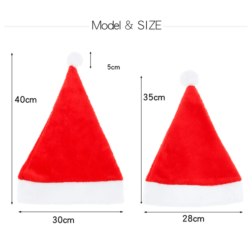 Cheap Stocked Good Quality Christmas Hat Xmas Party Hats Holiday for Adults Kids Unisex Santa Hat For Party Supplies