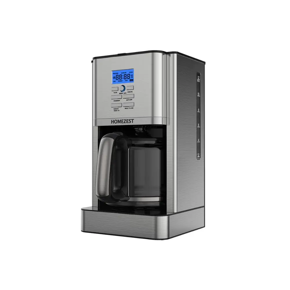 Кофемашина HOMEZEST CM1705BATE большой емкости 1,8 л, программируемая кофеварка