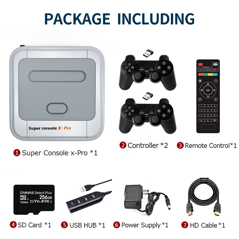  4K Mini Video Game Console With 50000 Retro Games Super X Pro For PSP/PS1/N64 Dual System TV Player 2