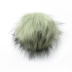 Faux Fur Pom Pom with Snap Buttons for Knitting Beanie Hats Fluffy Detachable Furry Balls Keychain Keyring Accessories