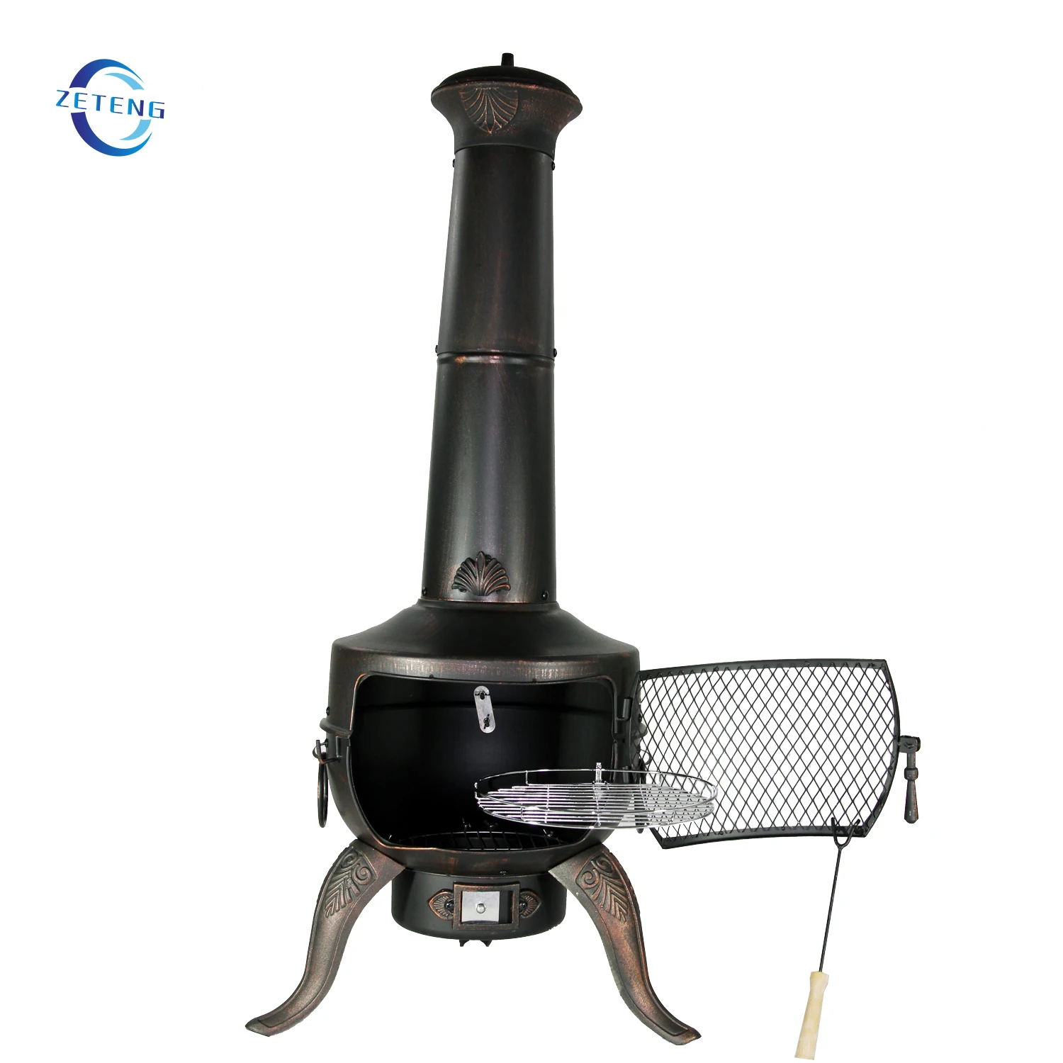 Garden Wood Burning Cast Iron Fireplace Chiminea Outdoor Patio Heater Solid Cas iron Chiminea