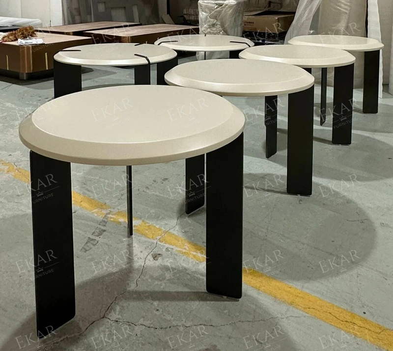 Modern Design round Living Room Coffee Table Set Stylish Practical Furniture with Solid Wood Combination for Home or School Use