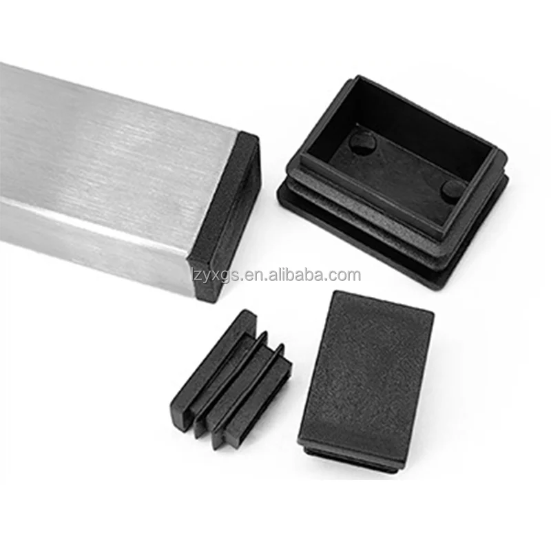 10*50mm square hollow tube plug table chair sofa foot aluminum tube plug foot pad plug