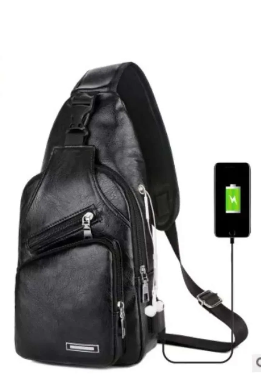 Wholesale Waterproof Anti Theft Chest Bag Usb Single Shoulder Crossbody Bag Sling Bags For Men with Usb Charger