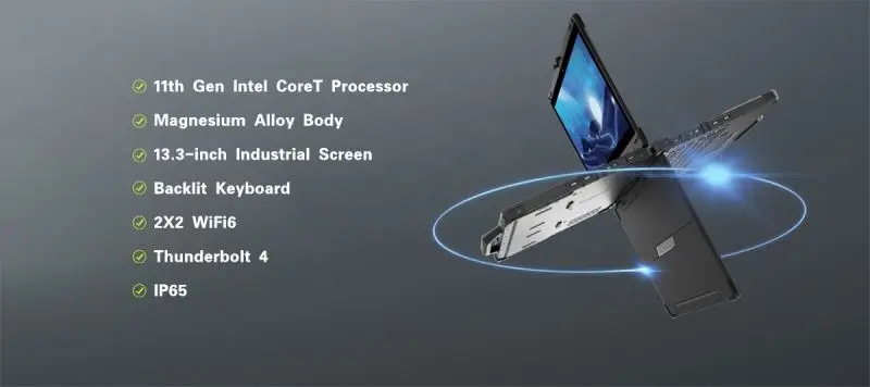Best 13 Inch 11th Generation Intel i5 i7 Processor Win10 OEM Service Shockproof Rugged Laptop Computer