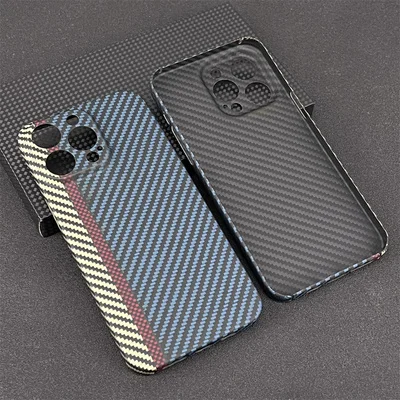Low MOQ 1 Piece  High Quality  Real Carbon Fiber Case For Iphone 14pro Aramid Fiber  Mobile Case with camera protection