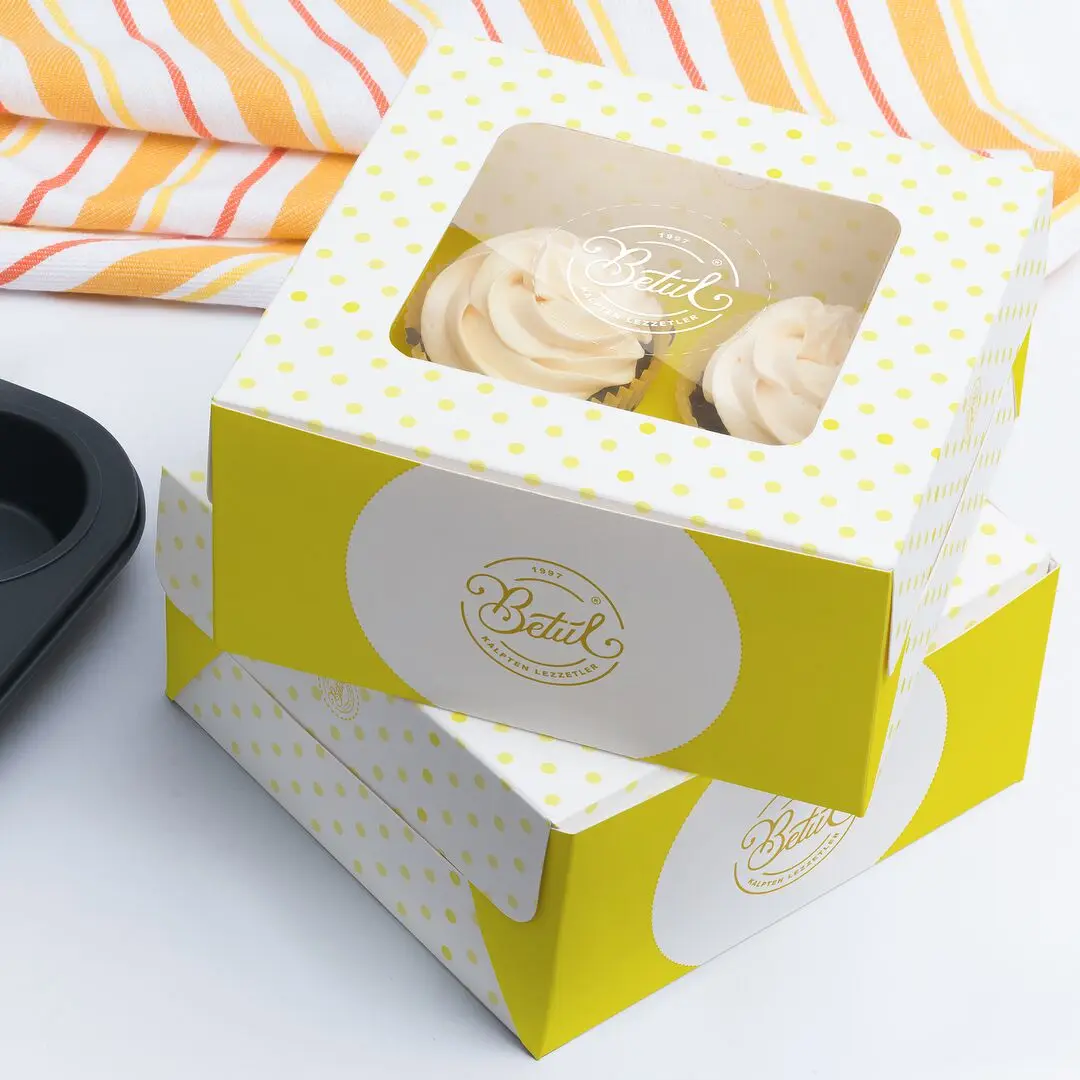 Cupcake Cake Paper Packaging Box Custom Logo Kraft Paper Colorful Printed Paper Packing Box 15~20 Days Recyclable 3000PCS Accept