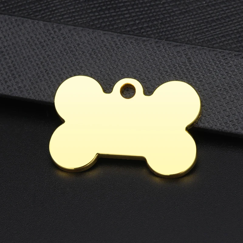 Personalized Pet Dog Tag Shiny Steel Free Engraving Kitten Puppy Anti-lost Collars Nameplate for Dog Address Tag Pet Accessoires