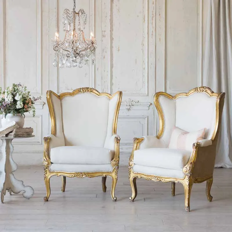 French living room fashion Solid wood antique made old 3 people sofa chair