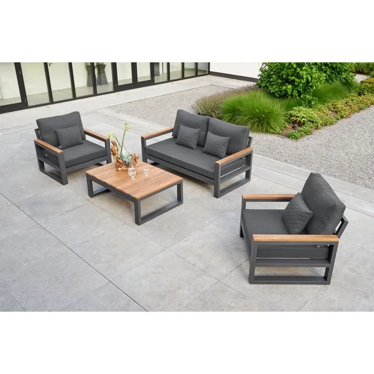 latest Aluminum Alloy Waterproof Furniture with Cushions Living Room Balcony Patio Hotel Metal Outdoor Sectional Garden Sofa