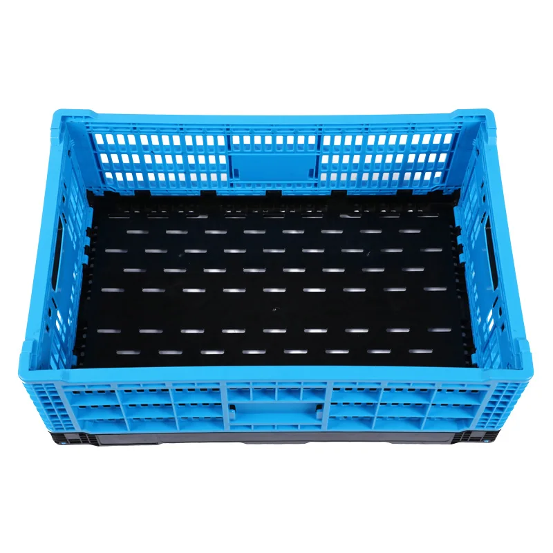Large Stackable Collapsible Fruit and Vegetable Mesh Crates Plastic Folding Storage Crates for Sale