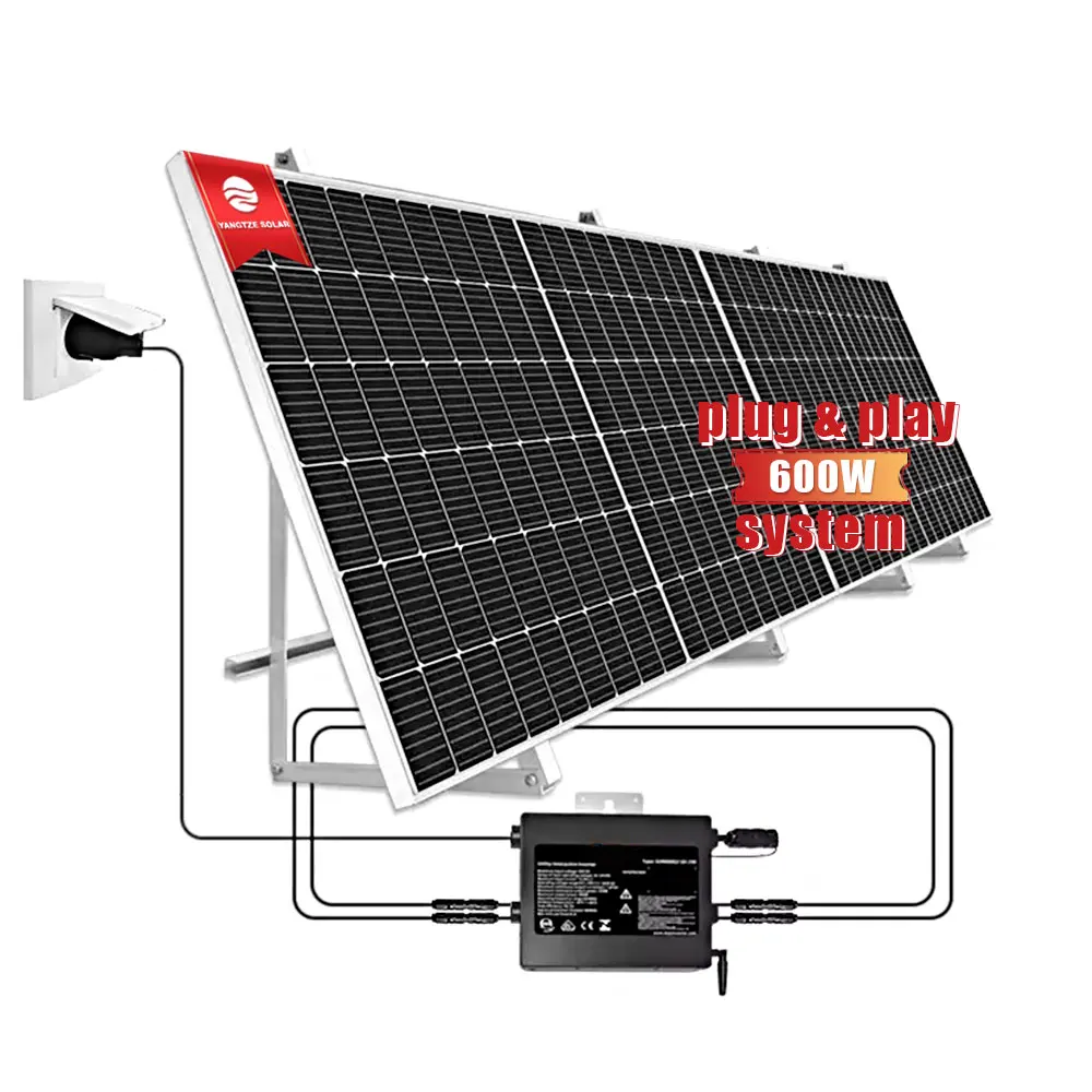 balcony solar system plug and play 220 v 600w mppt solar grid tie micro inverter 1000w solar smart inverter grid tie
