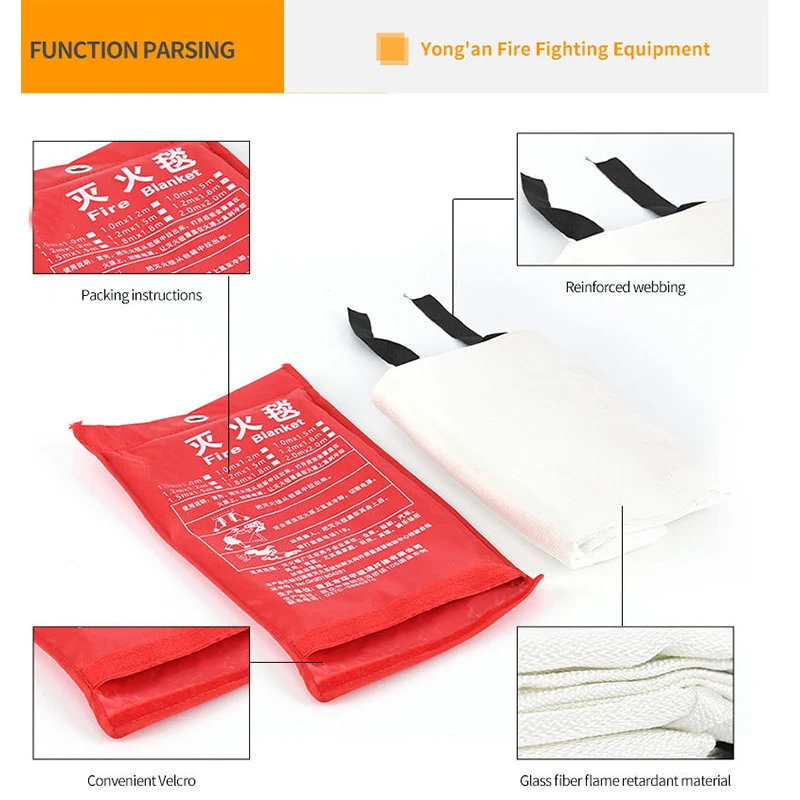 1.0*1.0m Fire Proof Insulation Ceramic Fiber Blanket Professional Fire Retardant Glass Fiber Fireproof Blanket