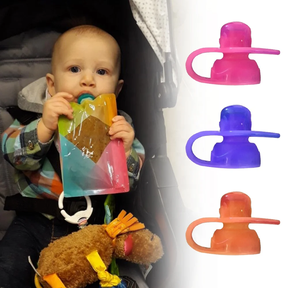 food grade reusable silicone baby plastic food packing squeeze pouch top stand up spout pouch storage bag reusable food pouches