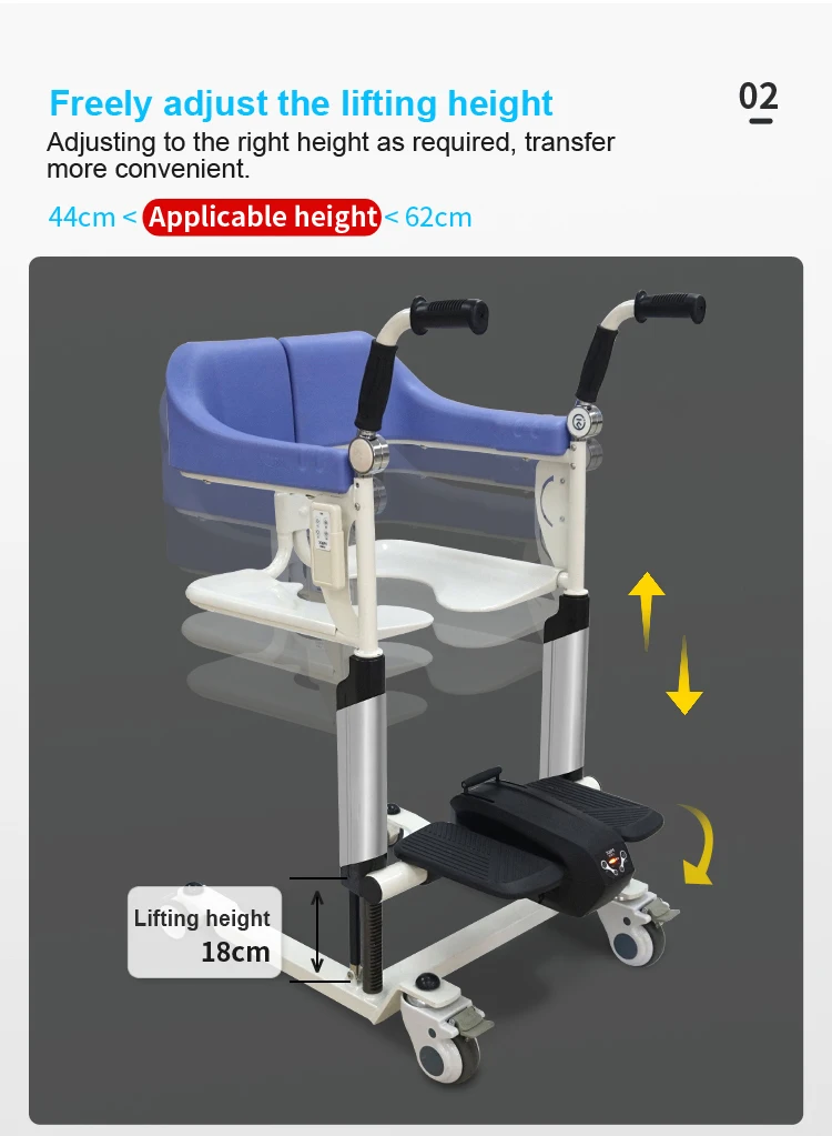 
Hot sale! Electric Wheelchair with patient toilet transfer commode bath chair hospital nursing for elderly and disabled 