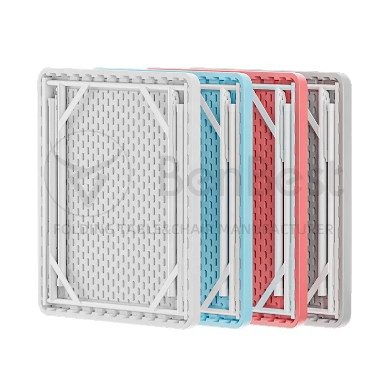 Benjia Blow Molded Camping Picnic Plastic Folding Square Table for Event Wedding