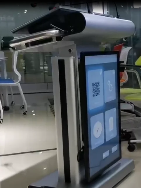 Double-screen Integrated Pulpit; Auditorium Electronic Lectern Stand; Audio Visual System Event Podium