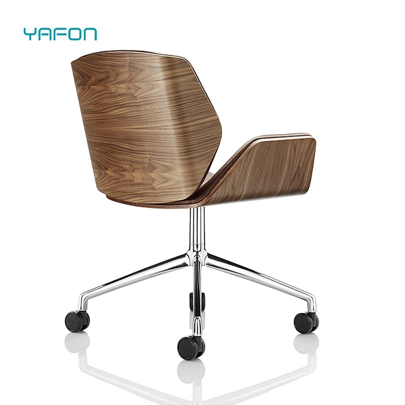 Luxury Leather Upholstery With Wooden Frame High Back Leisure Office Chair