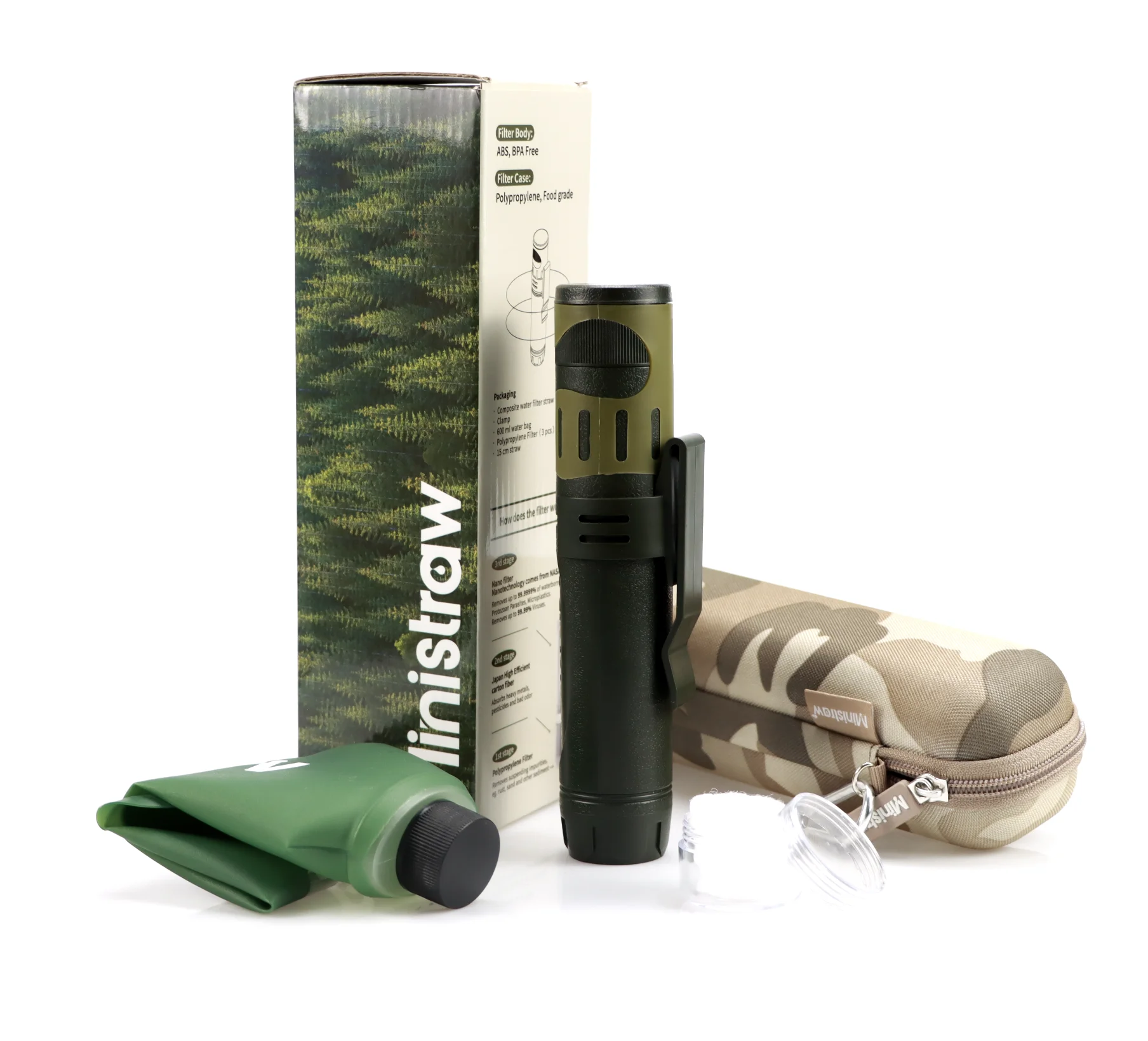 Hot selling personal water Filter Straws 99.99% impurities camping hiking water purifier