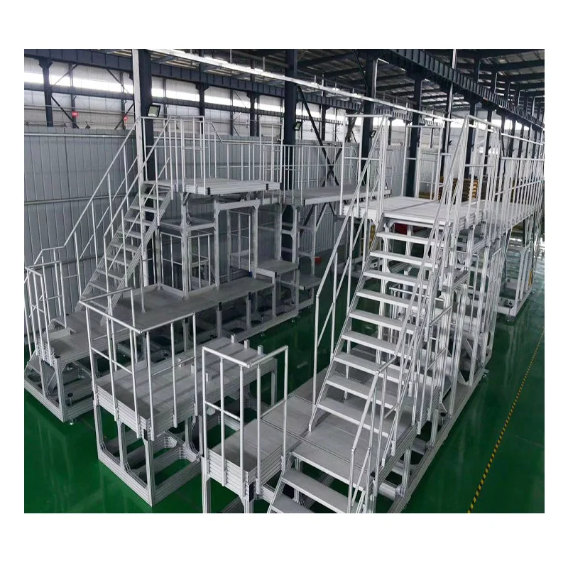 industrial automation aluminum profile stairway ladder transfer maintenance platform (1600818843564)
