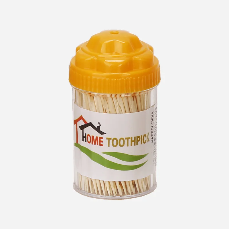 
Hot sale 2.0mm* 65mm Double Head side Refillable Storage Box Bamboo fruit Stick Toothpick bottle 