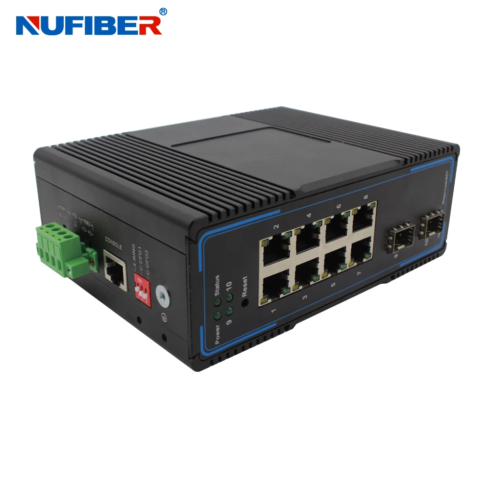 NF628GMP-2.5GSFP Managed Industrial POE Ethernet Switch 8*10/100/1000Mbps UTP Port Din Rail Mount 48V POE Converter OEM