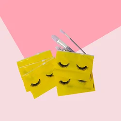 ECO PACK Custom Printing Yellow Eyelash Reusable Plastic Bag for package