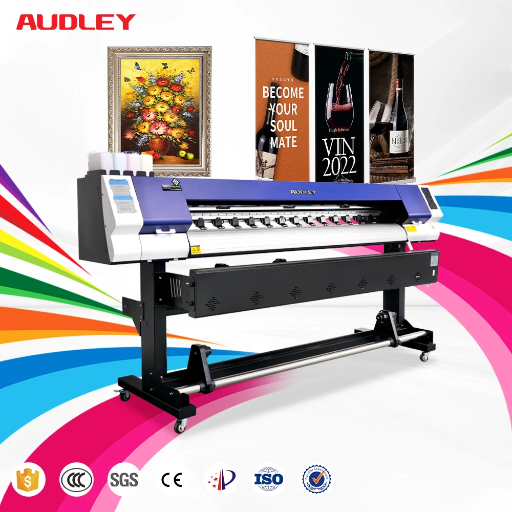 Audley S2000 Eco-Solvent Outdoor Vinyl Flex Banner PP Sticker Printer Single Double XP600 i3200 Head New Inkjet Plotter