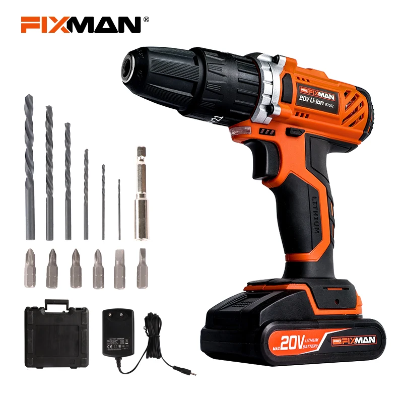 FIXMAN Professional 20V Electric Screwdriver Variable Speed Drill Cordless Drill Power Tools
