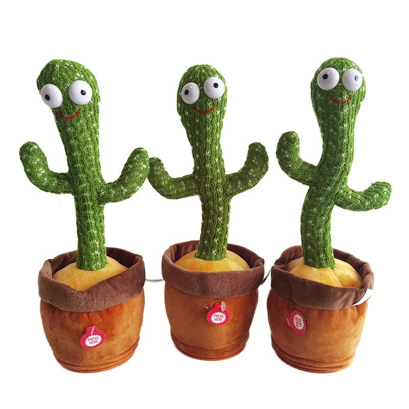 Plush Twisted Talking Singing Dancing Cactus Early Education Toy for Kids 2021 New Christmas Gift