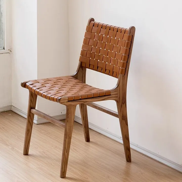 Japanese style solid wood retro lounge chair nordic leisure homestay medieval single back chair