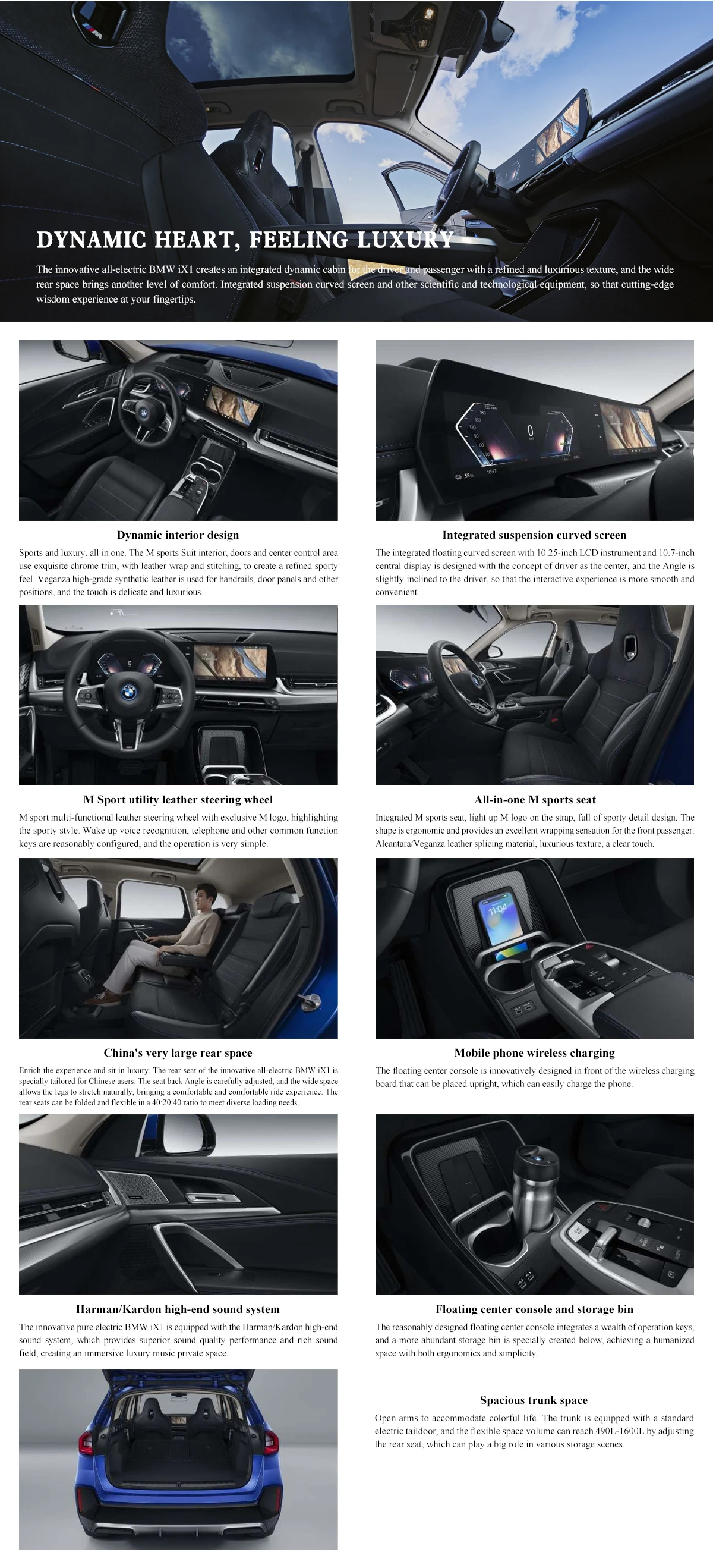 2024 B M W IX1 X Drive 30L M sport X design Version 450km AWD Luxury Electric SUV Vehicles