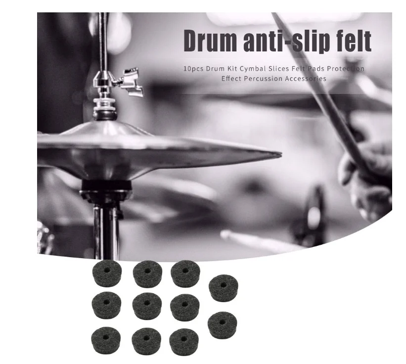 4cm Black Drum Felt Pad Set Factory Direct Common Use Antiskid Grey Accessories