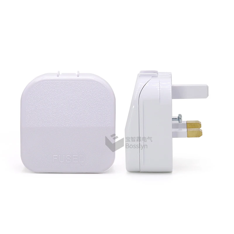 BS1363-5 ECP Euro Europe EU Plug to 3 Pin UK Plug Fused Converter Mains Socket Adapter 3A/5A/13A - White BS 5733 Plug Adapter