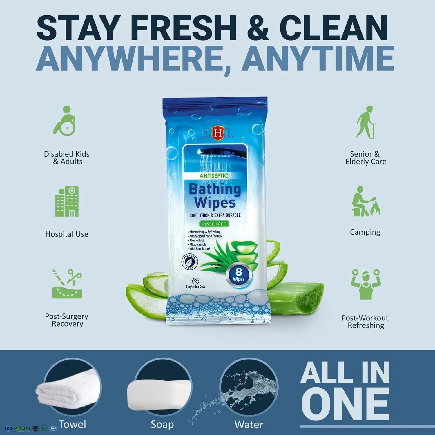 Wholesale Adult Wipes disposable organic natural bamboo Washcloth Body Bath Wipes Extra Large  Wipe for Adult