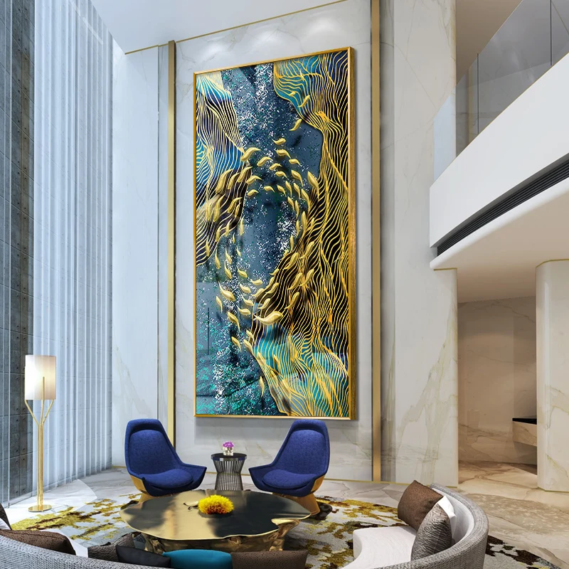 Fish Home Decor Crystal Porcelain Wall Canvas Wall Art Painting Still Life Corridor Paintings