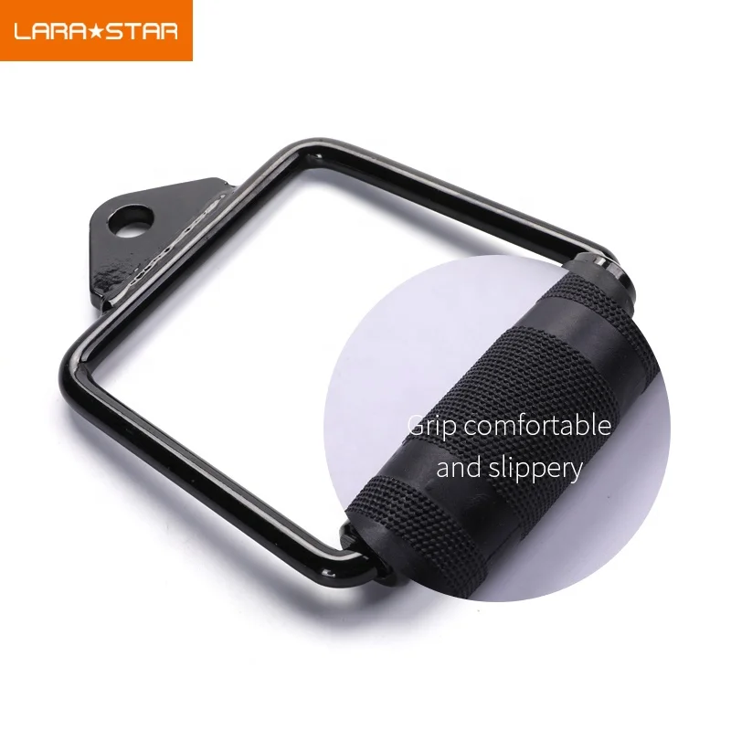 Wholesale gym cable attachments single D-handle for lat pull down bar Press Down Cable Handle Bodybuilding Arm Workout