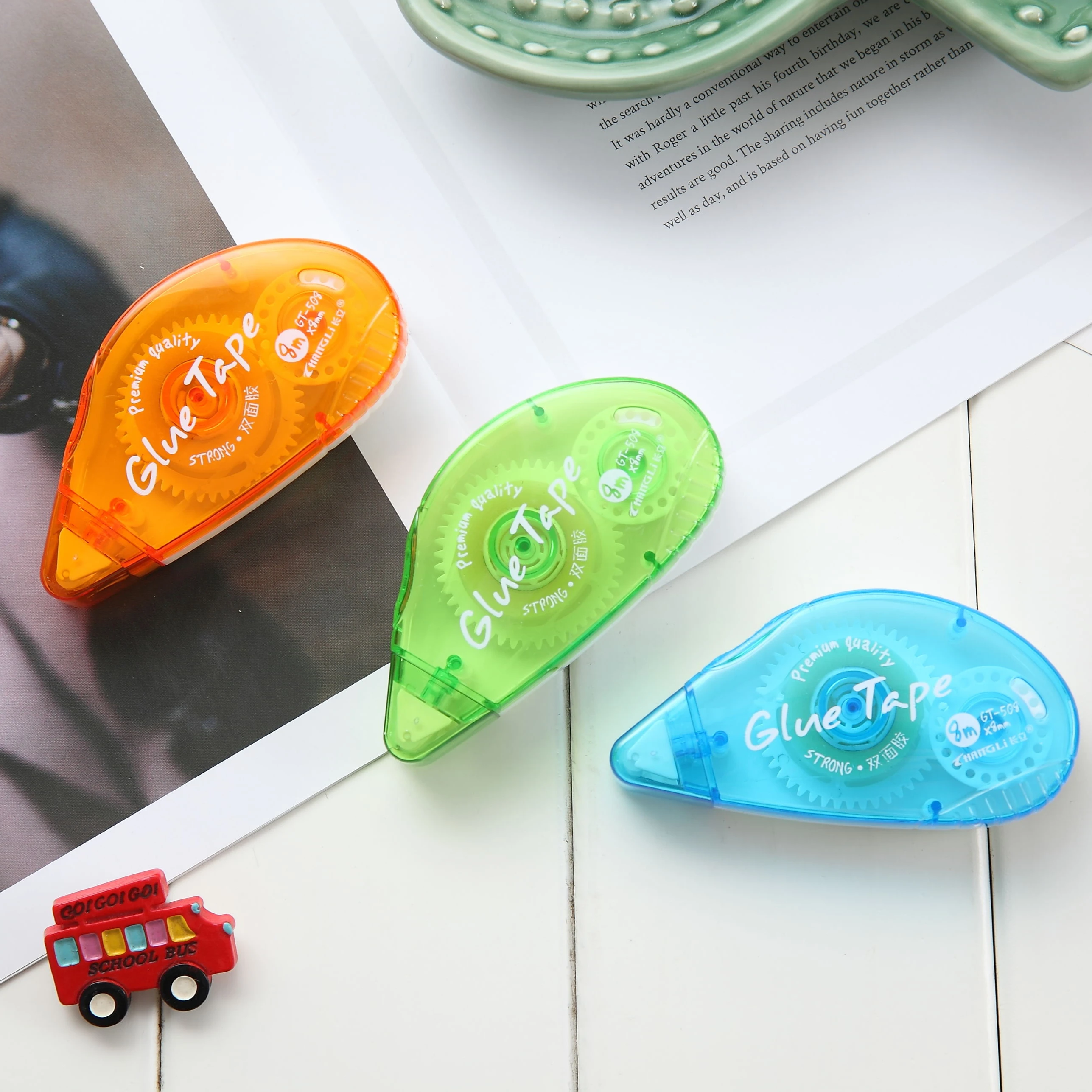 Канцелярские товары нового дизайна для школы, офисные принадлежности, двусторонняя клейкая лента