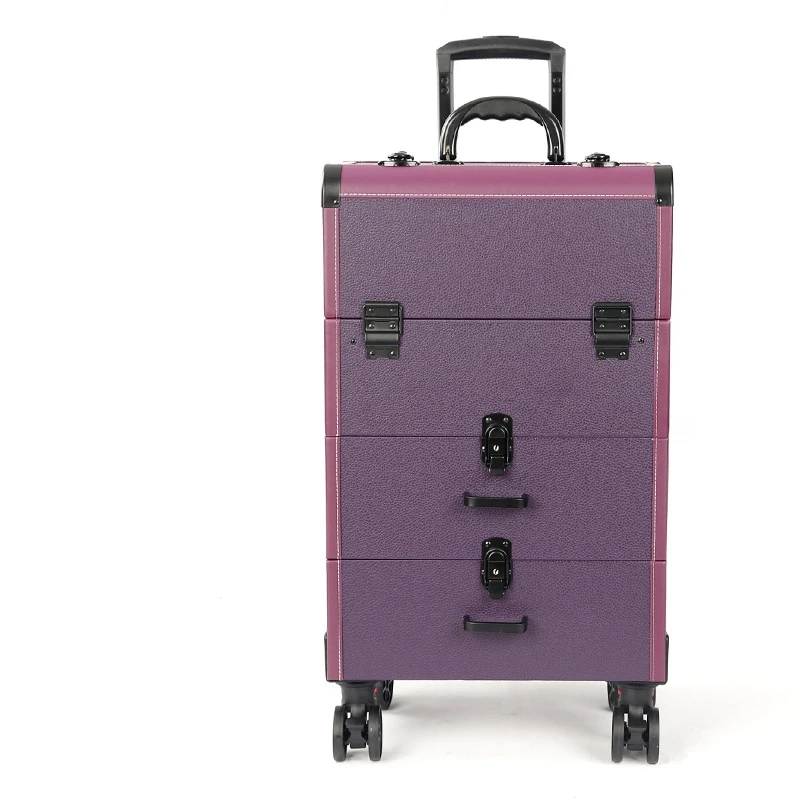 Customized Beauty Toolbox Hard Rolling Wheel Trolley Makeup Case Trousse De Maquillage Organizer Makeup Rolling Train Case