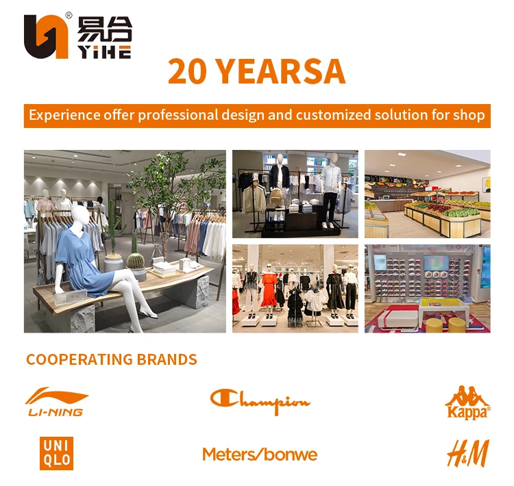 Commercial Counter Wood Clothing Display Showcase Retail Store Furniture Clothes Shop Interior