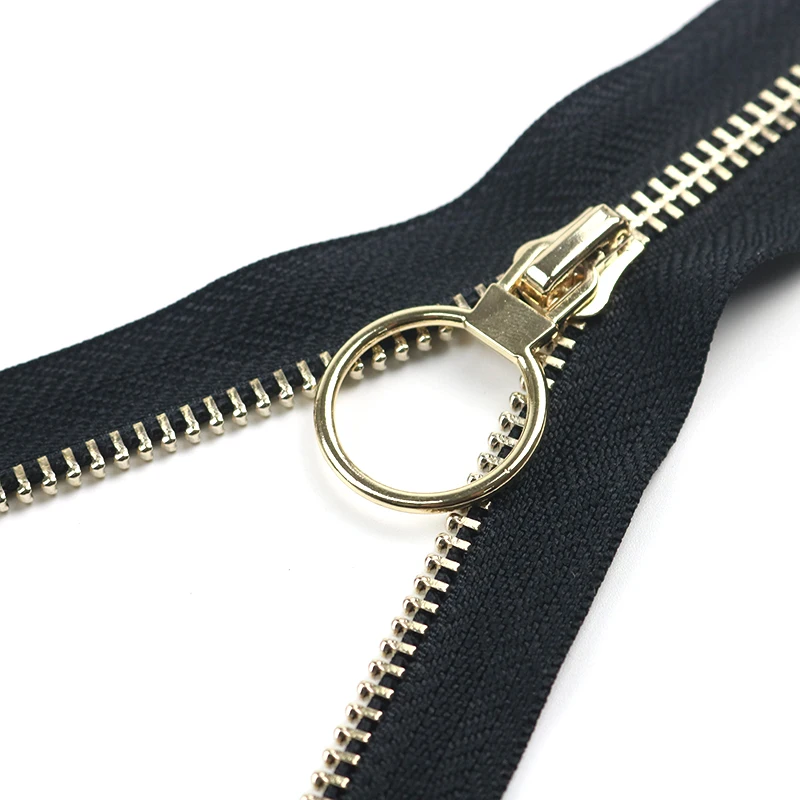 #3 #5 #7 #8 #10 Gold Silver Rose Gold Brass Copper Metal Teeth Custom Metal logo Zipper for Bag Leather Jacket Coat