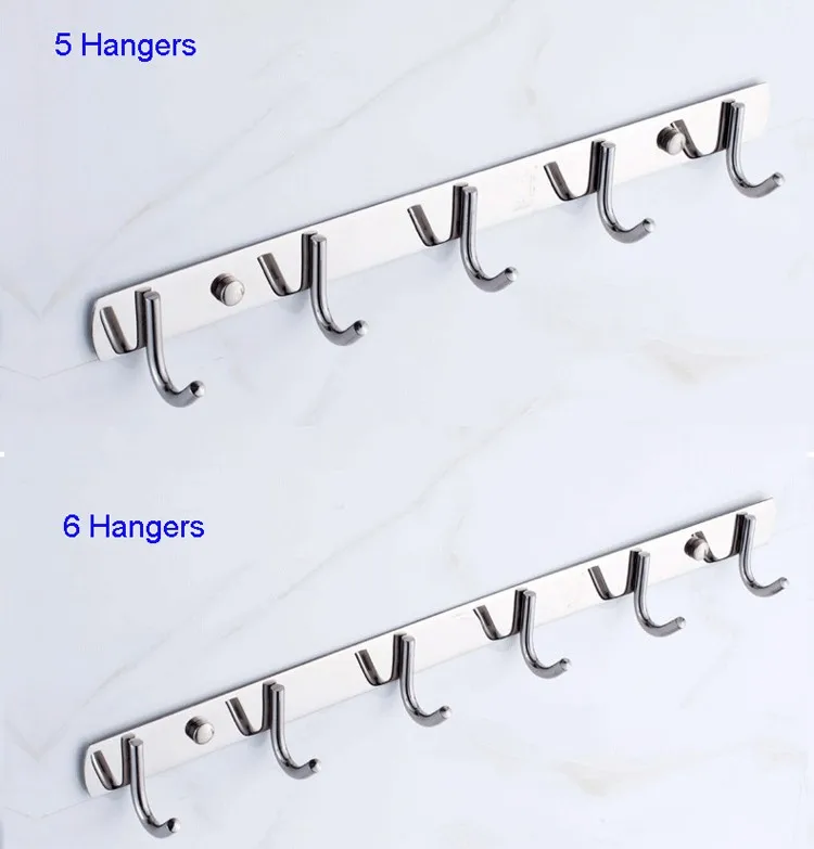 
Sanitary Accessories 5 hangers Robe Clothes Hook Stainless Steel 304 Wall Mounted for bathroom 
